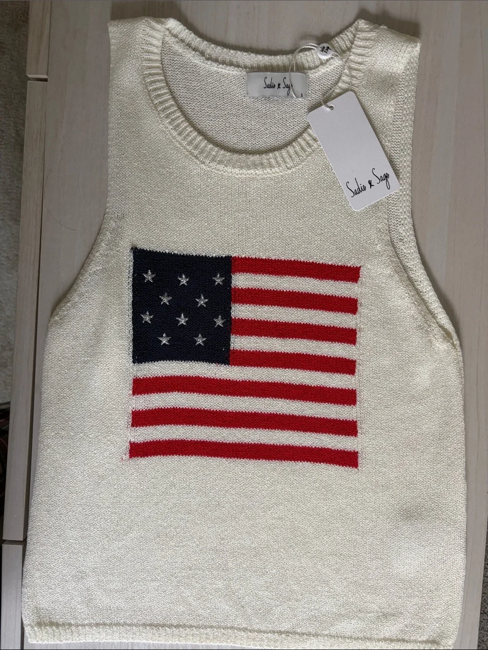 Flag Sweater embroidered stars 🇺🇸 - Picture 2 of 2